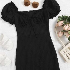Black Crinkle Dress